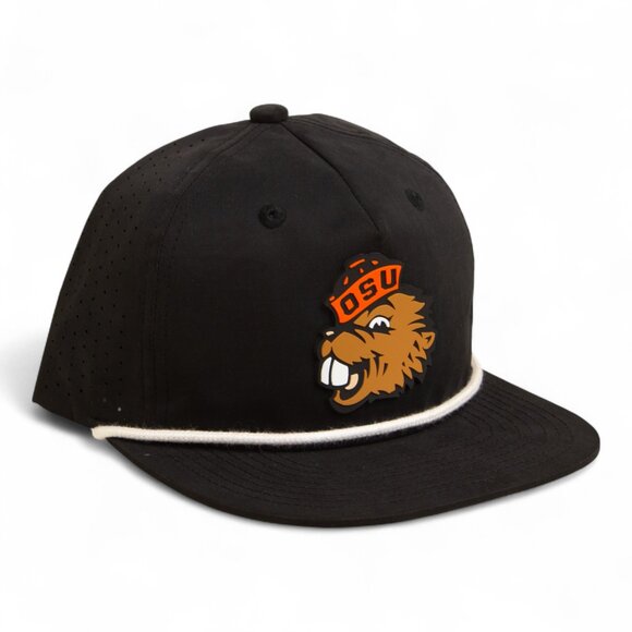 Oregon State Beavers Benny 3D Perforated Rope Hat- Black/ White - Picture 2 of 3